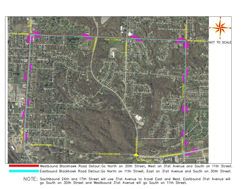 132-2017 Blackhawk Road at 24 ST Detour Map
