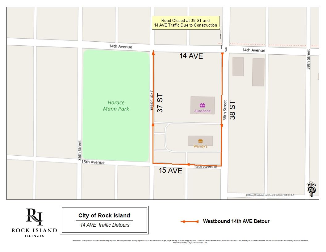 38 ST 14 AV Detour Map