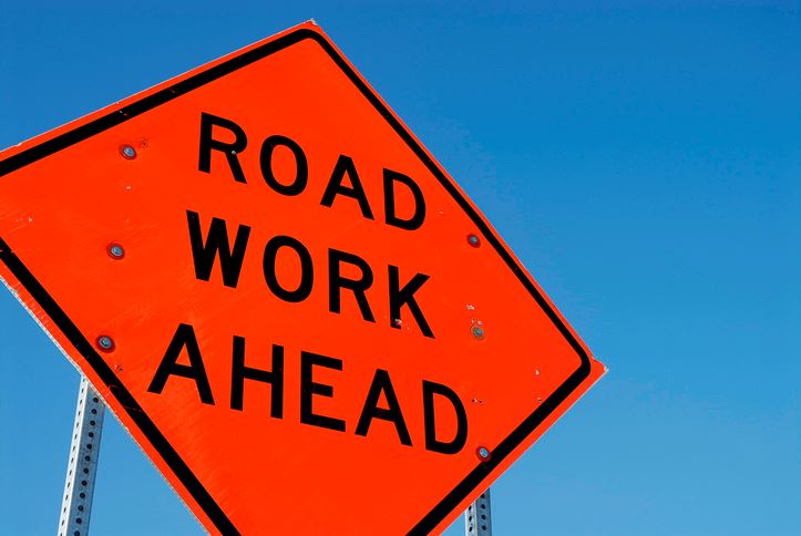 Road Work Ahead Sign