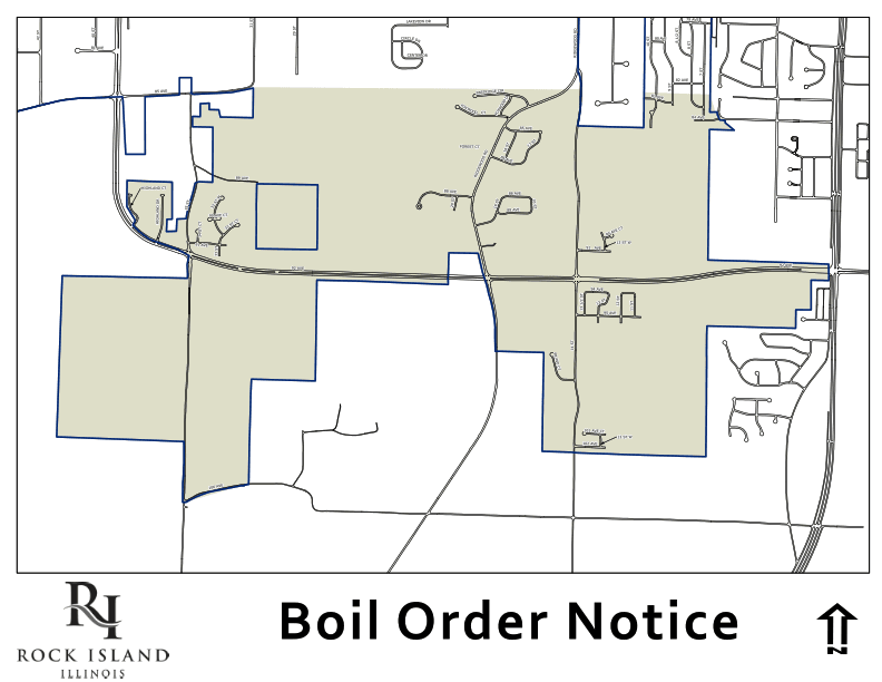 Southwest Rock Island Boil Order Notice Map