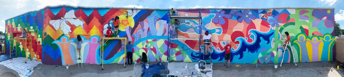 Friendship Manor Maintenance Building Mural - West and Front side