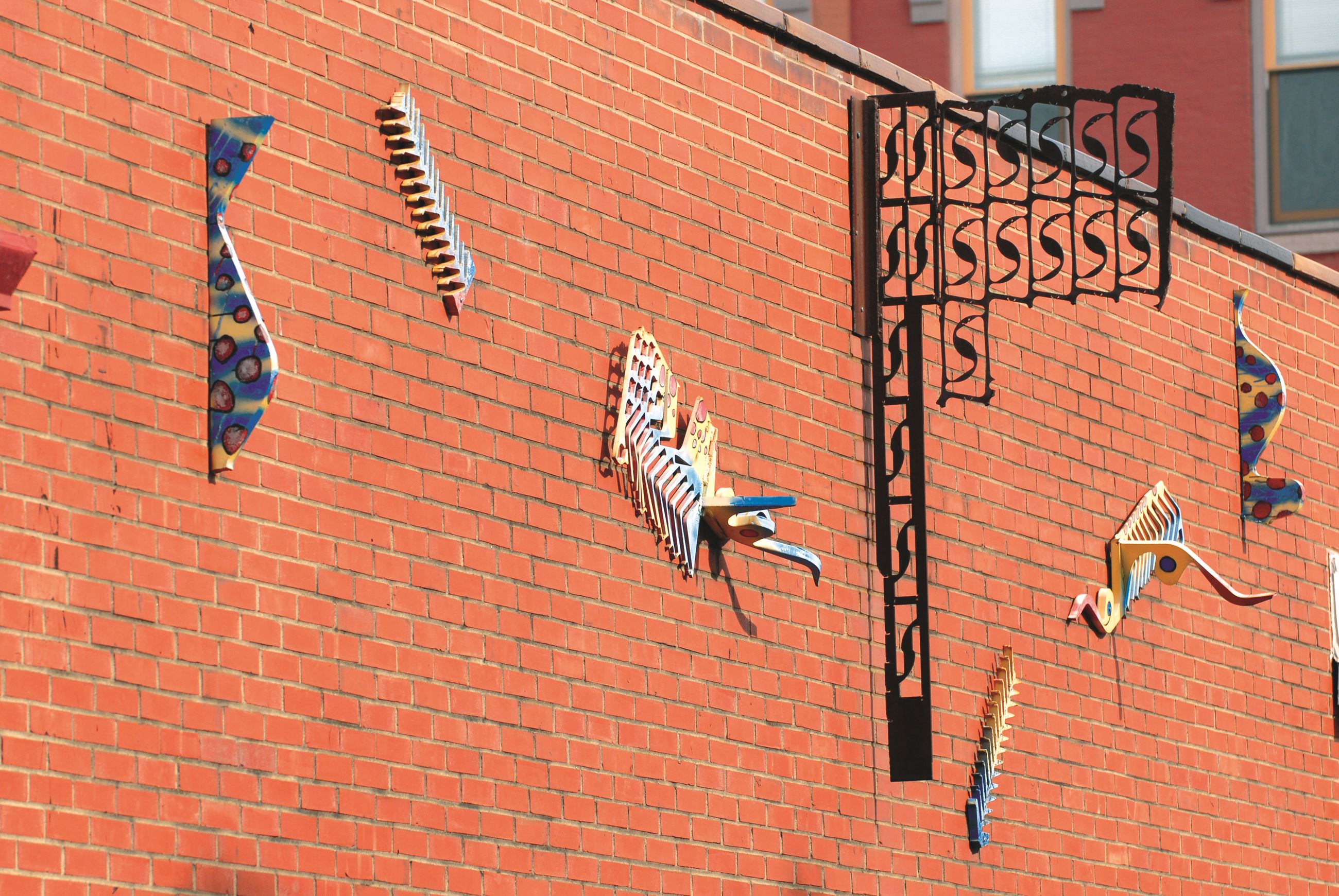 Metal Art in Alley Downtown