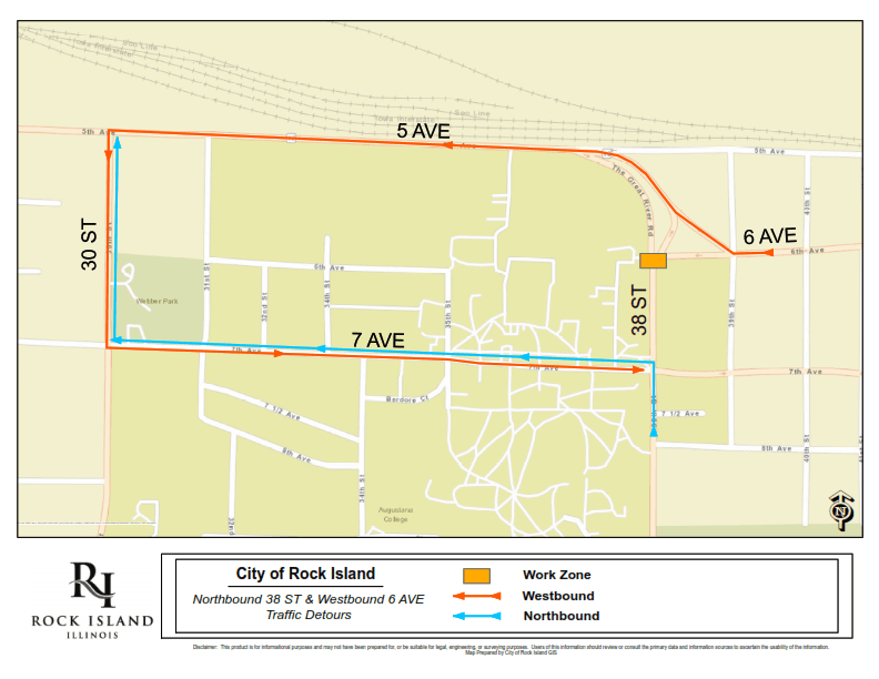 38 ST 6-7 AV Detour Map