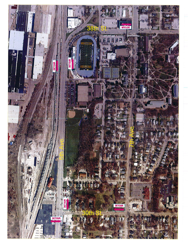 7 AV at 35 ST Detour Map