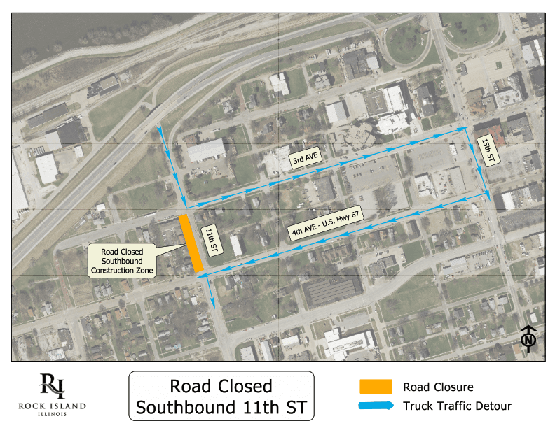 11 ST 3-4 AV Detour Map