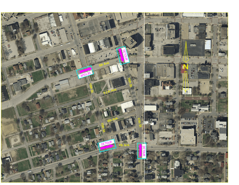 Lane Closure and Detour at 15 ST 5-7 AV