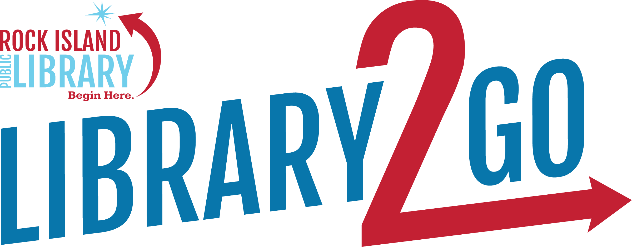 Library2Go name with Rock Island Public Library Logo 