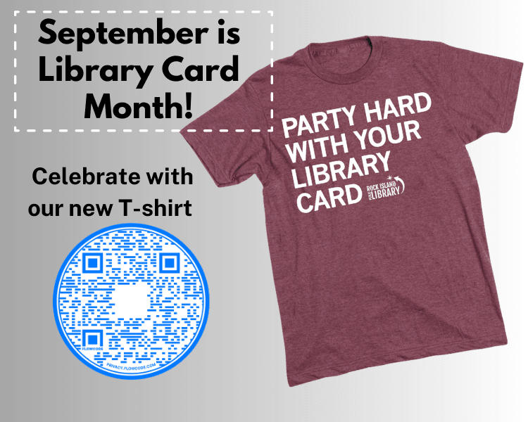 Text September is Library Card Sign Up Month Celebrate with our New Shirt