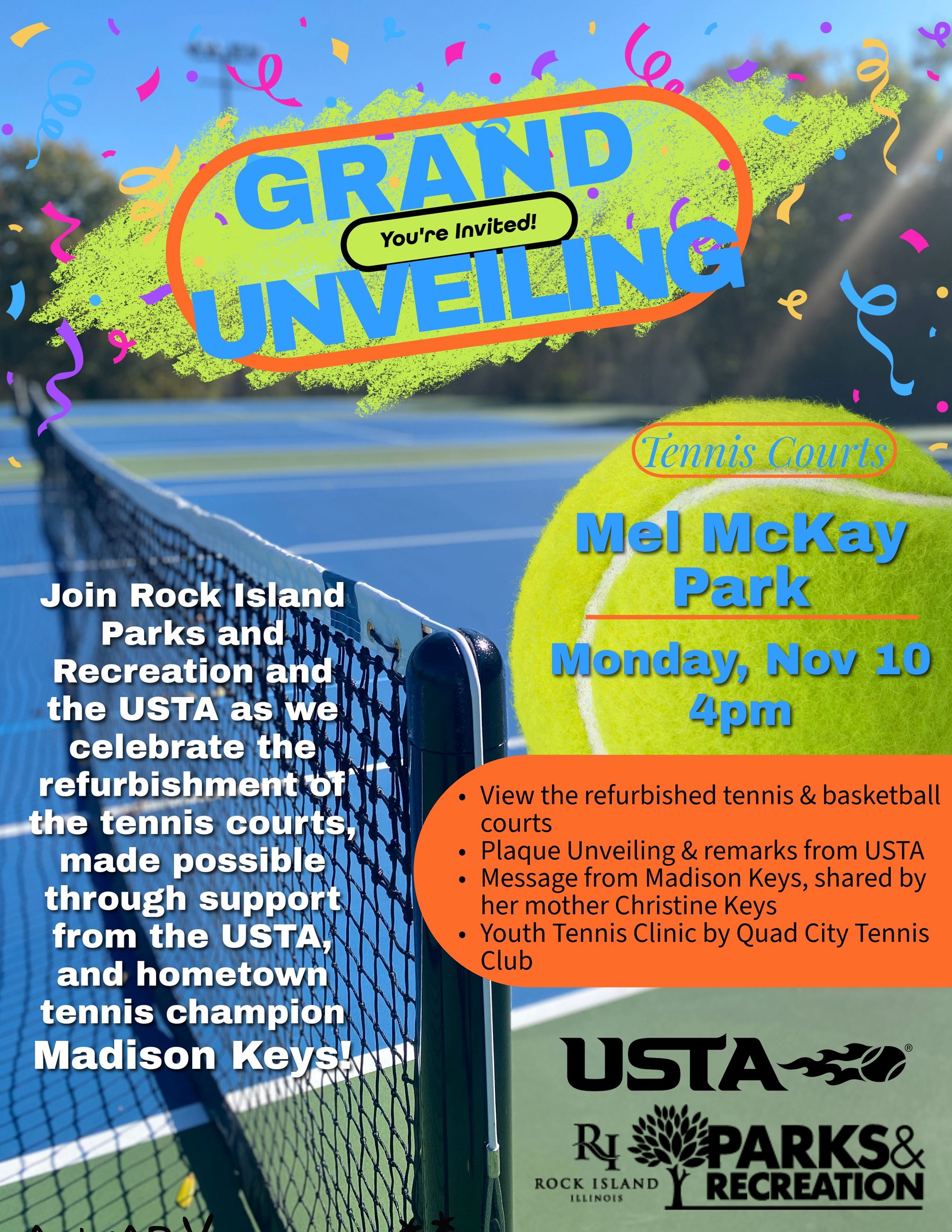 Mel McKay Tennis Court Unveiling Invitation