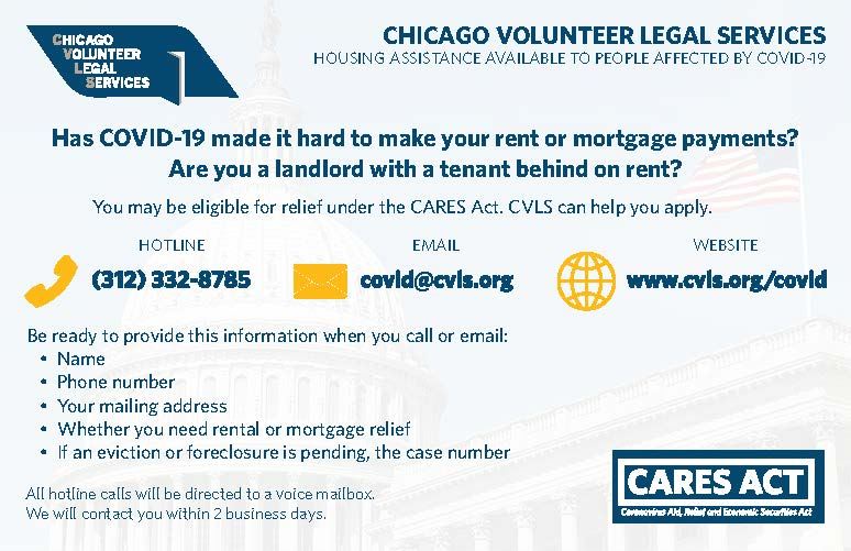 CVLS COVID Housing Relief Flyer
