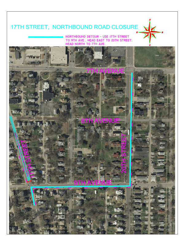 Road Closure Map 17 ST 7-9 AV