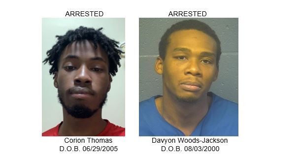 Arrested Corin Thomas and Davyon Woods-Jackson