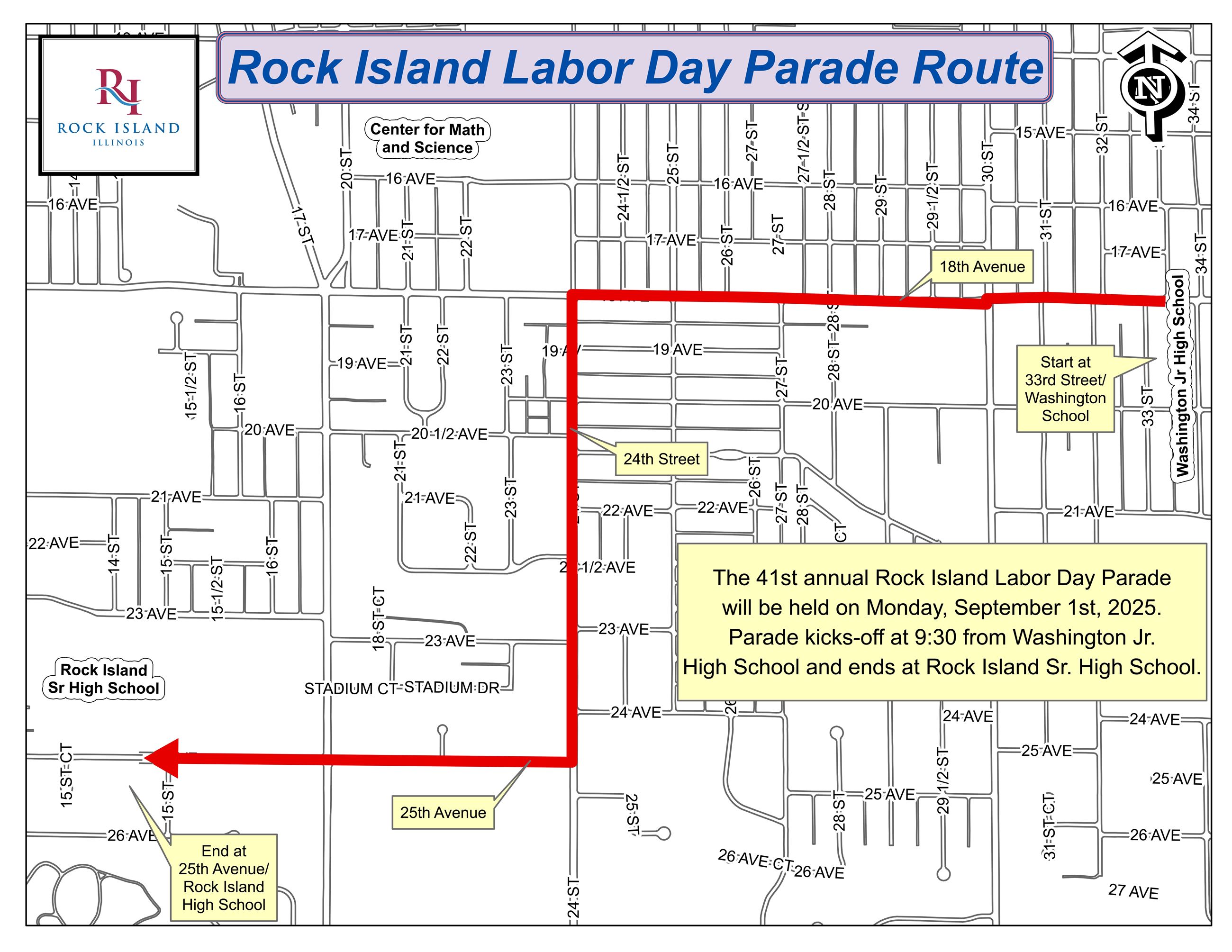Labor Day Parade Route 2025_001