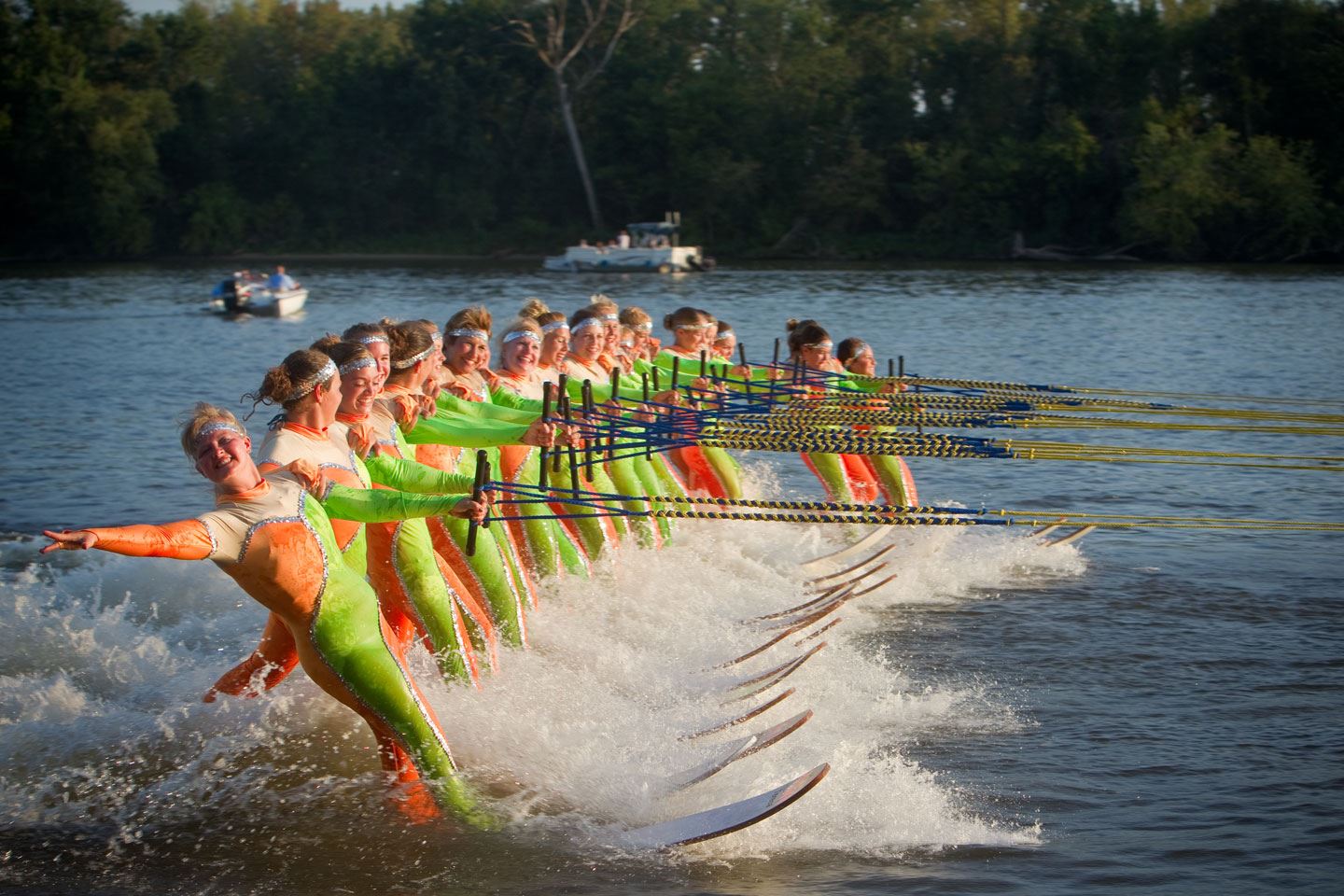 Water skiers on the lake