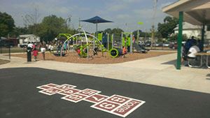 Hopscotch and playground at Martin Luther King, Jr. Park